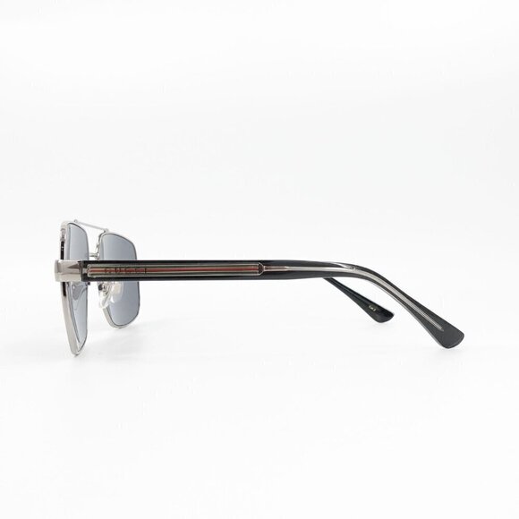 Gucci GG0529 Squared Aviator Sunglasses Silver Gray OS - Picture 15 of 16